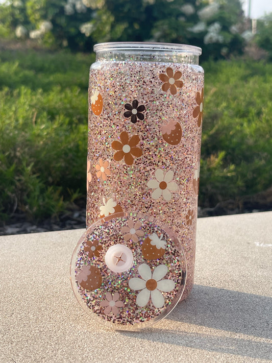 20 oz. Coco Berry Flower  Snow Globe Libby Cups